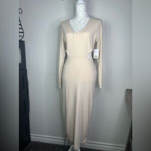 Bp open back cream bodycon dress Size M